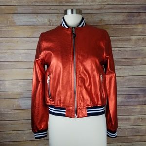 BLANK NYC Metallic Faux Leather Jacket